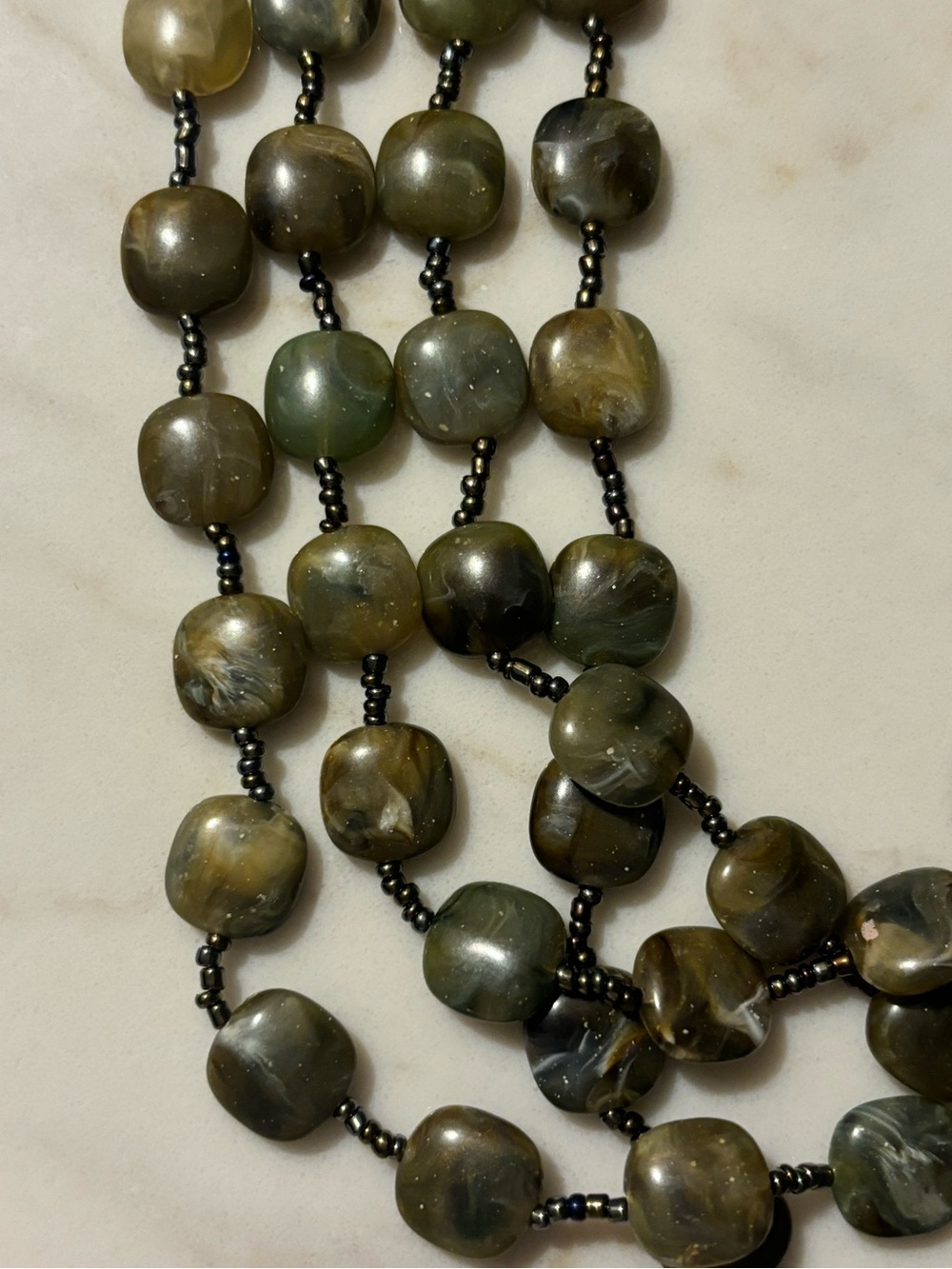 Multi-Strand Neutral Beaded Necklace - Picture 4 of 6